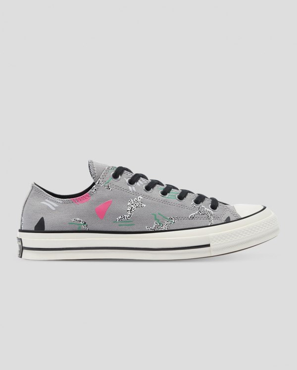 Converse Chuck 70 80s Archive Print Grå Sko Danmark - Converse Lave Sneakers Dame - 87163UYWR